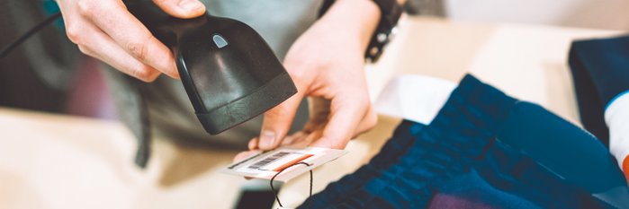 Scannvorgang von Textiletiketten