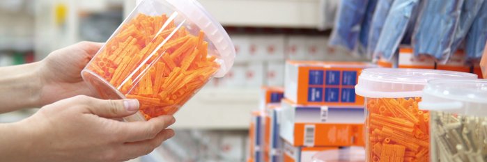 Baustoff-Verpackung im Handel